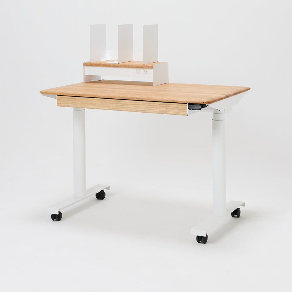 プレディデスク-オーク/ホワイト