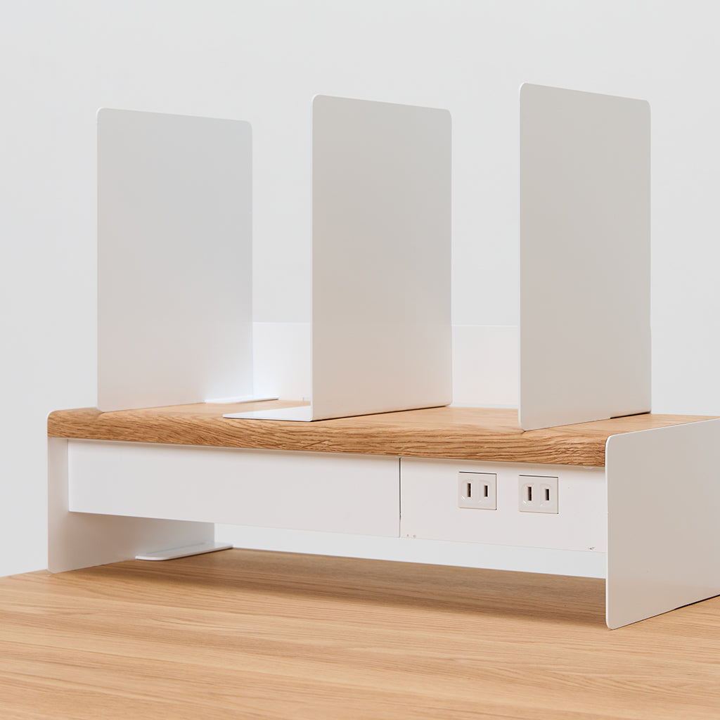 プレディデスク-オーク/ホワイト