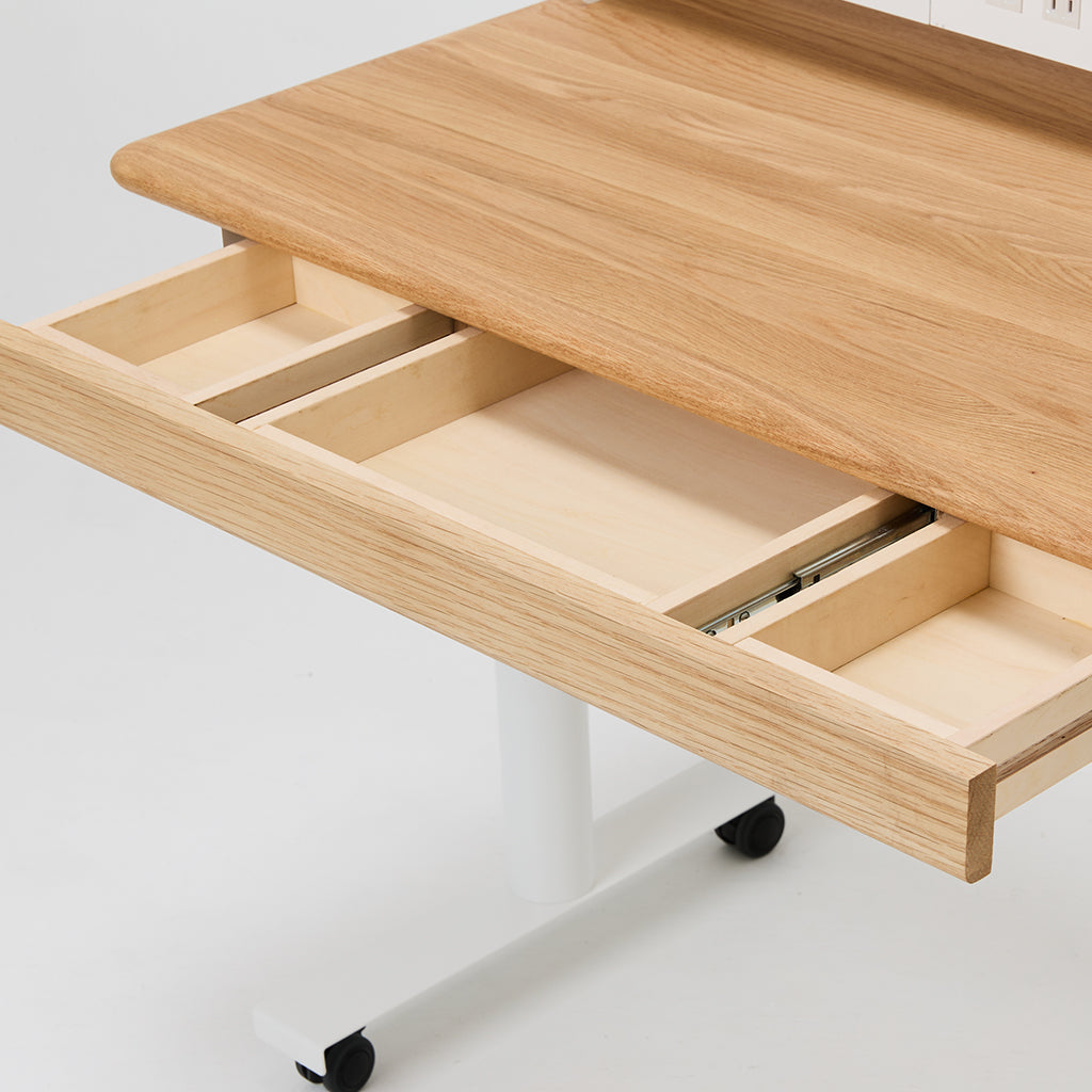 プレディデスク-オーク/ホワイト