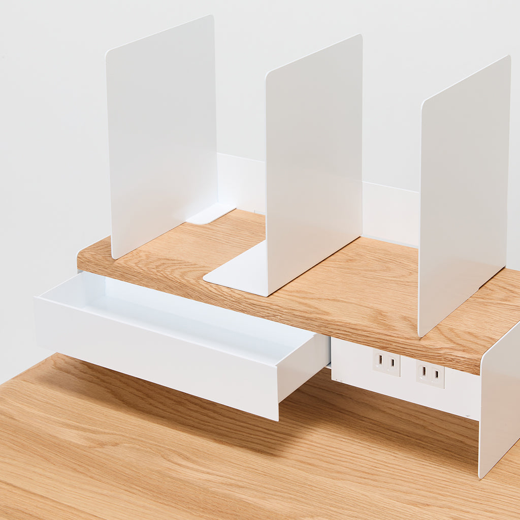 プレディデスク-オーク/ホワイト