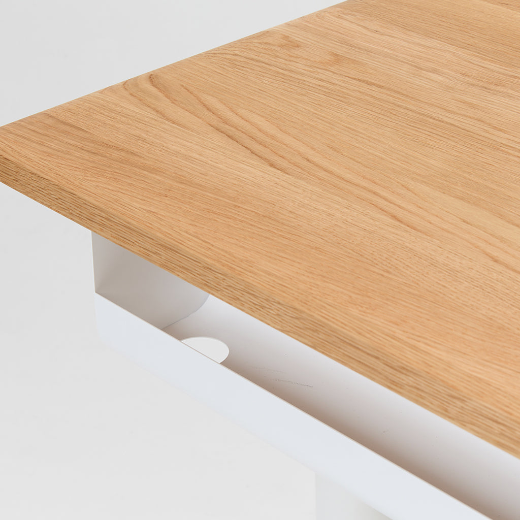 プレディデスク-オーク/ホワイト