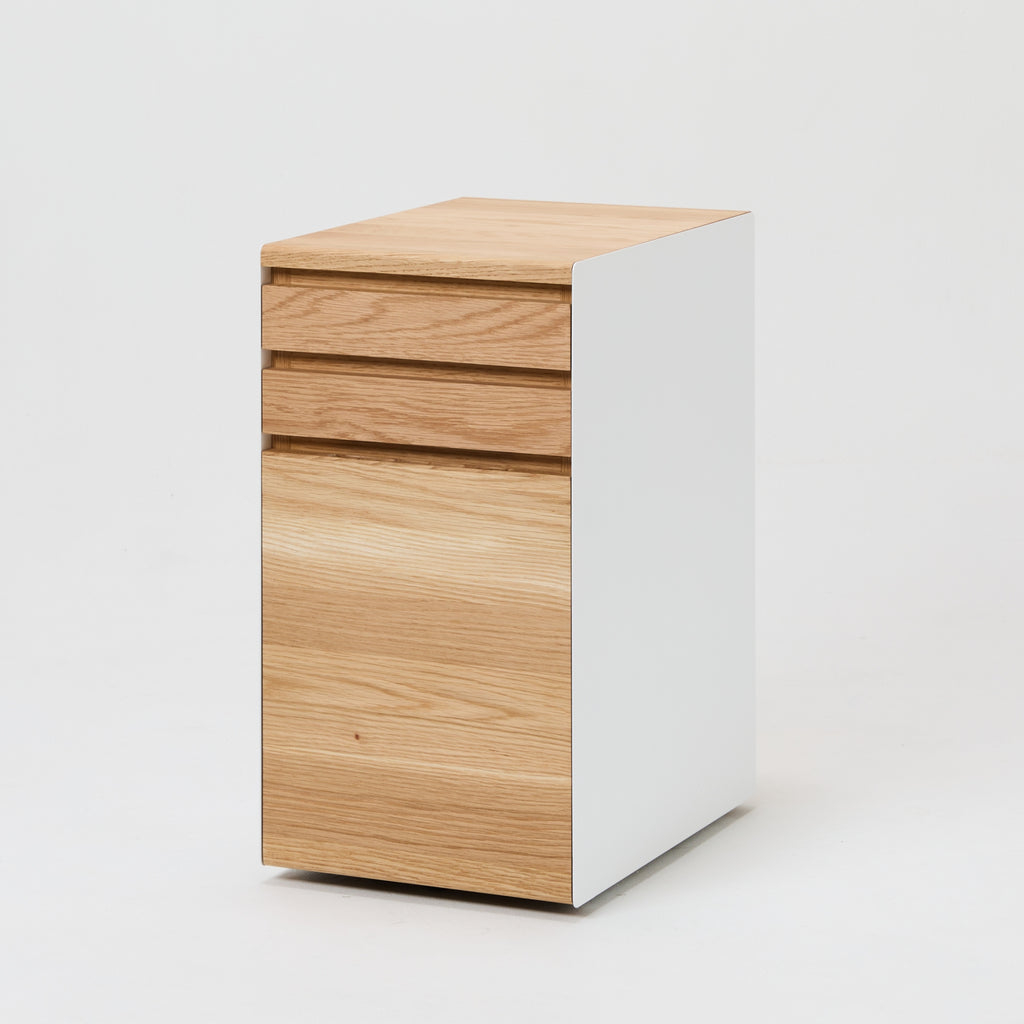 プレディデスク-オーク/ホワイト