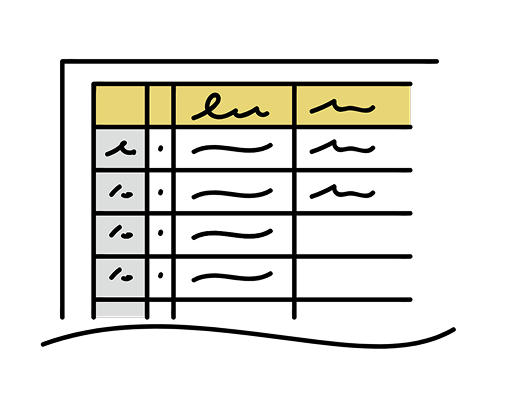 見積書や請求書の管理をイメージした書類のイラスト